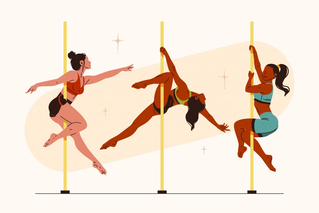 girls pole dancing animated